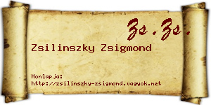 Zsilinszky Zsigmond névjegykártya